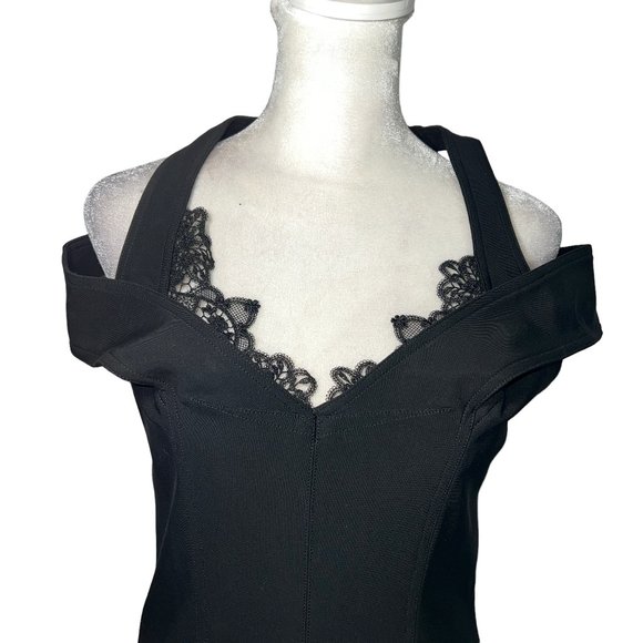 Gorgeous! Designer Yigal Azrouel Black Lace Panel Off Shoulder Dress Siz… - Picture 10 of 12